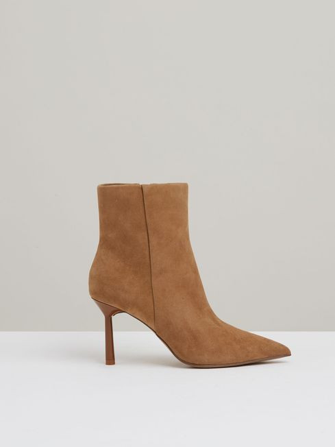 Seamed Suede Ankle Boots | Reiss UK