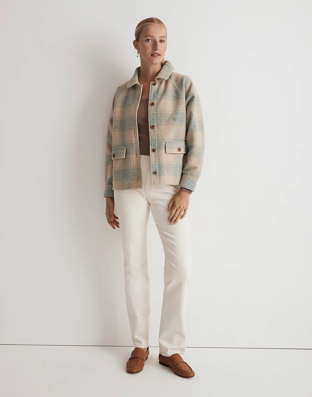 Brushed Jacquard Shirt Jacket in Plaid | Madewell