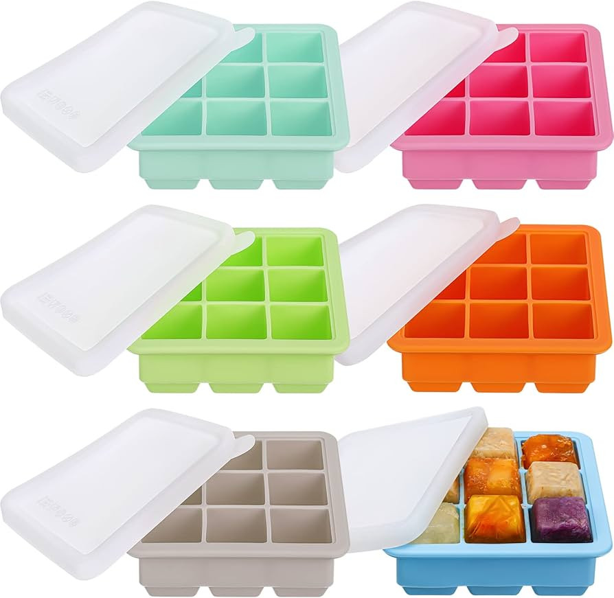 6 Pcs Silicone Baby Food Storage Containers Baby Food Freezer Tray with Lids Silicone Baby Food F... | Amazon (US)
