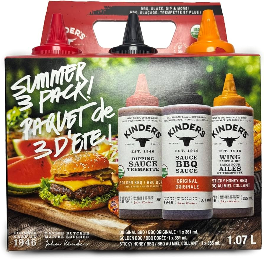 Kinder's Summer 3 Pack (Golden BBQ, Original and Sticky Honey BBQ Sauces) | Amazon (US)