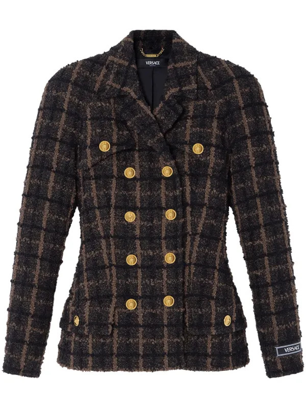 Versace Tweed Blazer | Brown | FARFETCH UK | Farfetch Global