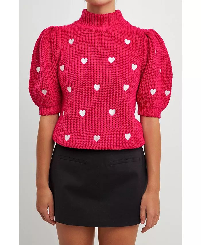 Women's Heart Shape Embroidery Sweater | Macy's Canada