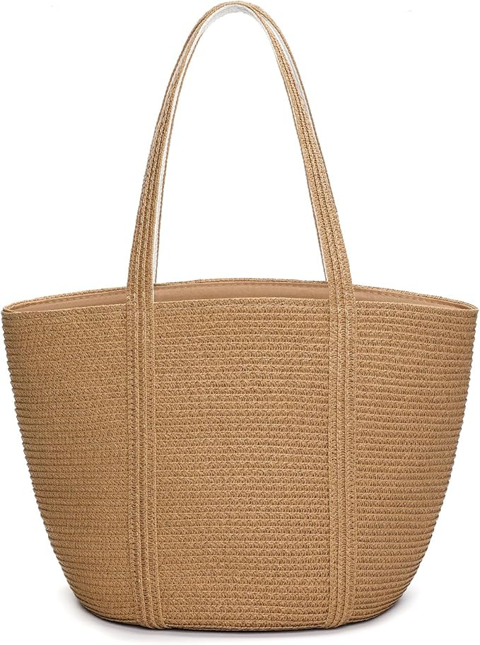 Tavaleu Straw Beach Bags for Women, Tote Handbag Shoulder Bag for Women, Beach Straw Purse Bucket... | Amazon (US)