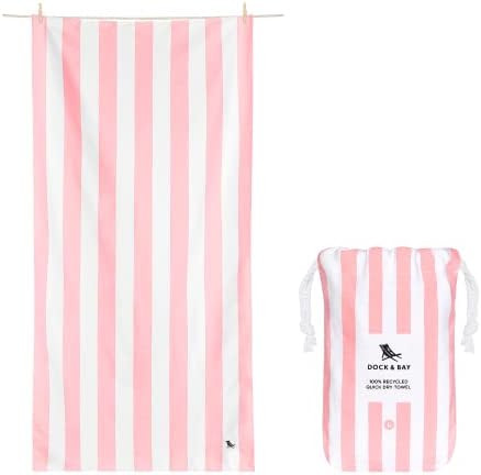 Dock & Bay Beach Towel - Quick Dry, Sand Free - Compact, Lightweight - 100% Recycled - Includes B... | Amazon (US)