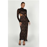 Callista Lace Maxi Dress - Black | MESHKI US