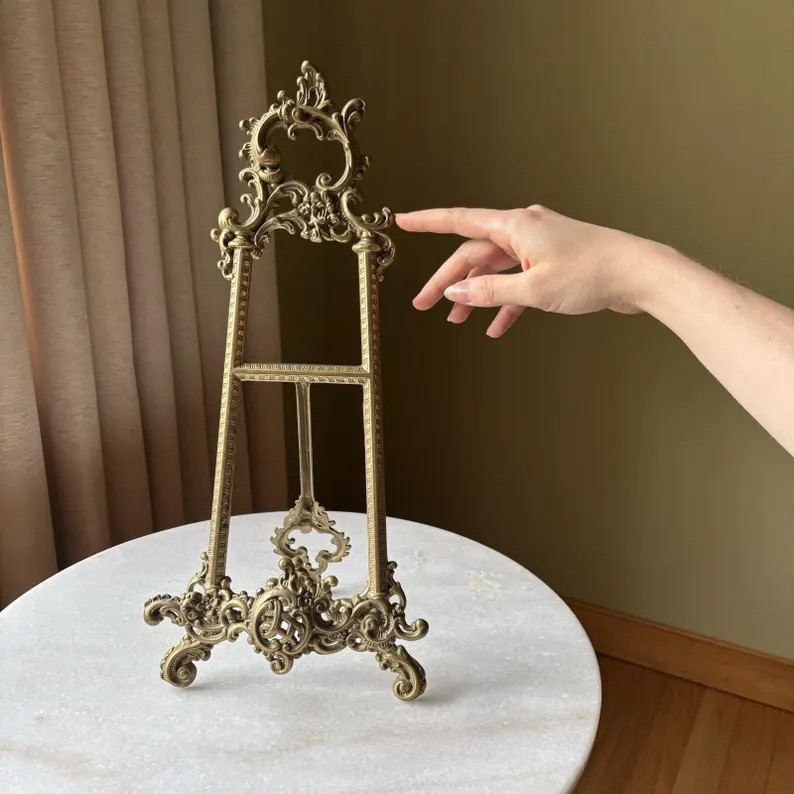 Ornate Vintage Brass Artwork Easel 15.5 Inches Tall | Etsy (US)