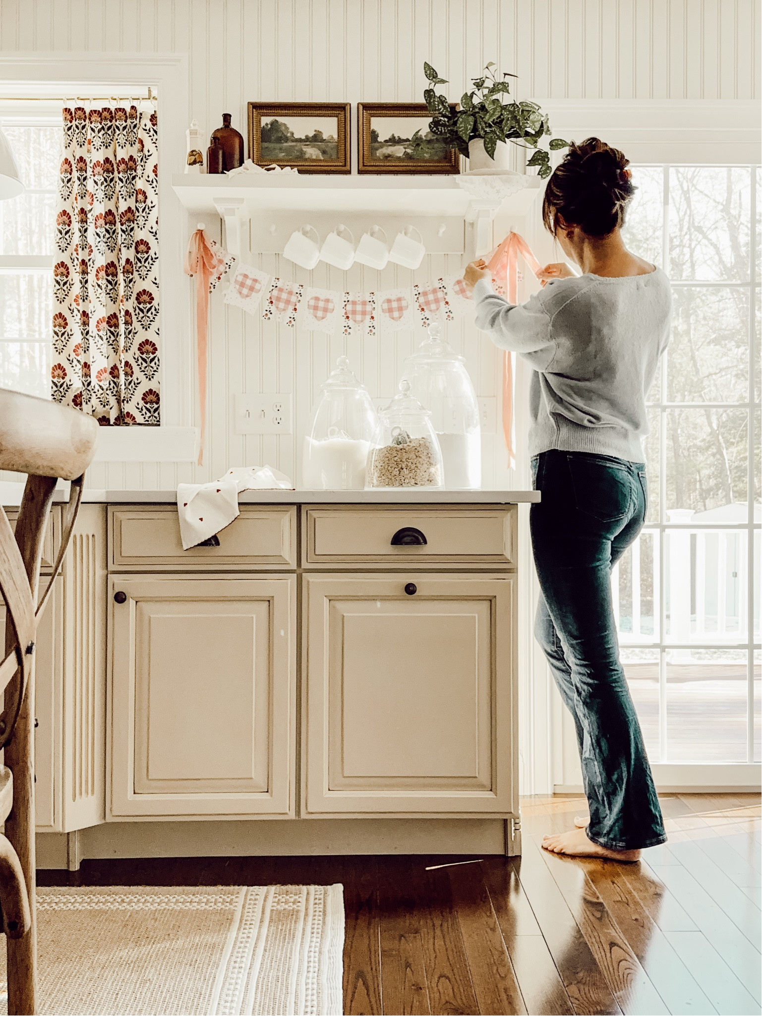 Finally got this spot decorated after Christmas. A little neutral decor with a pop of Valentine’s Day. 

#LTKHome