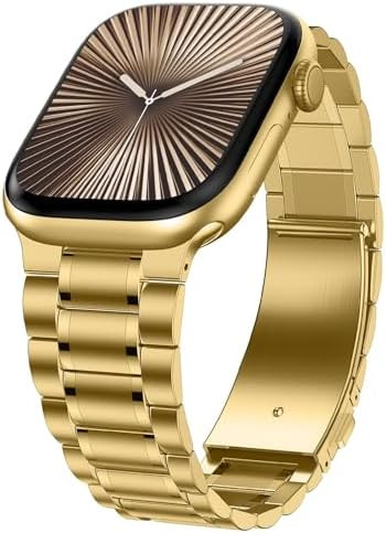 Stainless Steel Bands Compatible with Apple Watch Band 42(Series 11/10)/41/40/38mm, Men/Women Met... | Amazon (US)