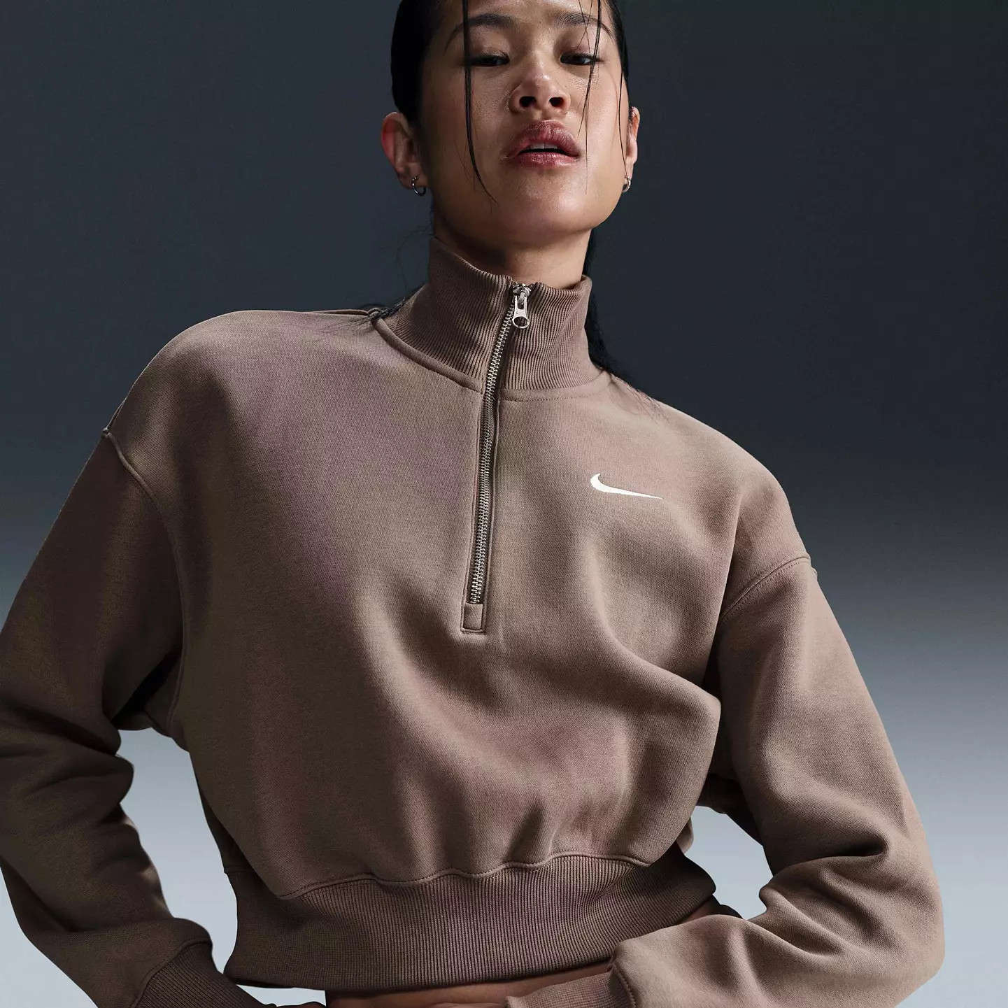 Nike Women's Sportswear Phoenix Fleece Oversized 1/2-Zip Crop Sweatshirt | DICK'S Sporting Goods