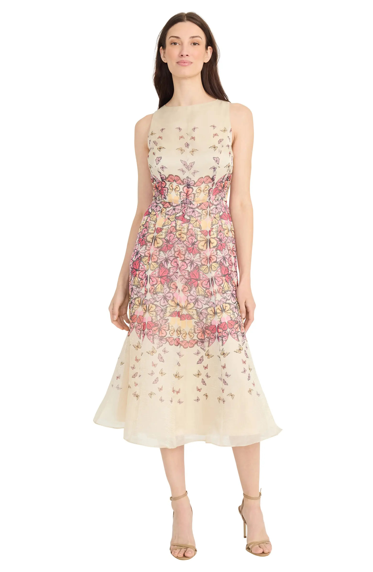 Maggy London Butterfly Print Sleeveless Midi Dress | Nordstrom | Nordstrom