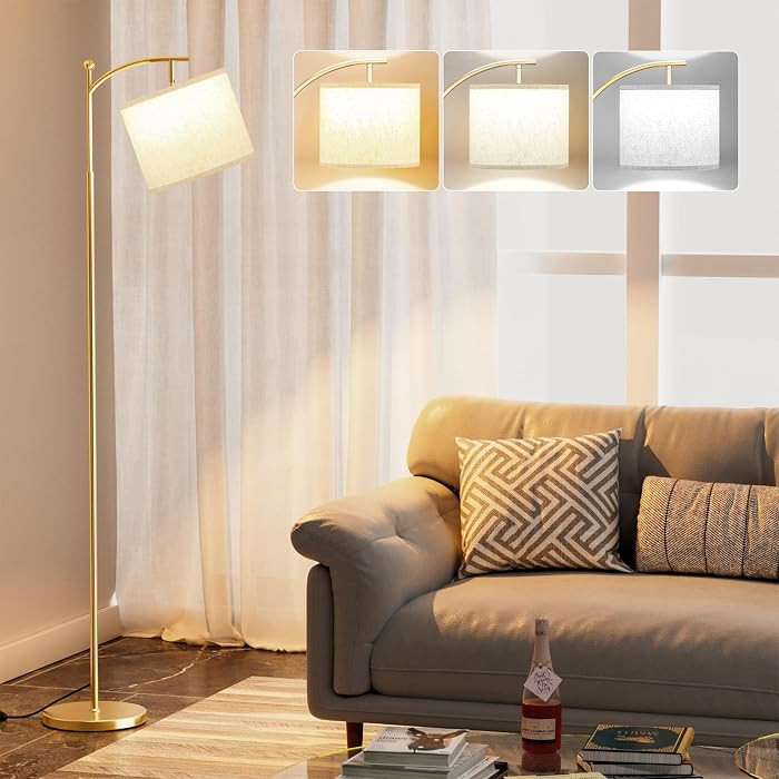 Ambimall 60" Floor Lamp with 3 Color Temperatures LED Bulb, Rotating Lamp Head, Foot Switch, Easy... | Amazon (CA)