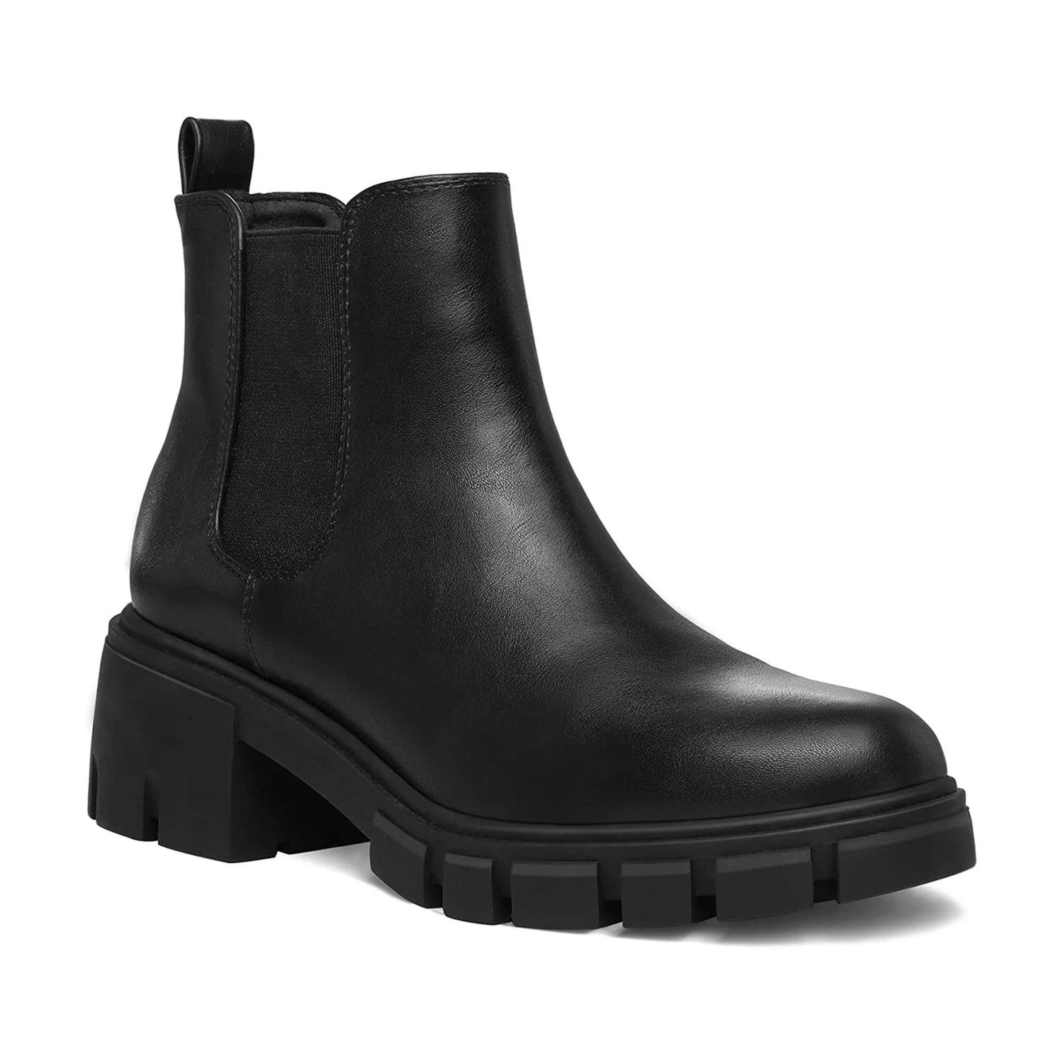 Mysoft Women's Black Platform Chelsea Boots Ankle Boots Size 8 | Walmart (US)