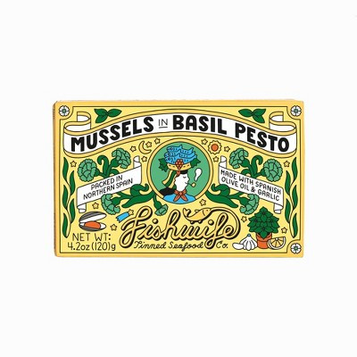 Fishwife Tinned Seafood Co Mussels in Basil Pesto - 4.2oz | Target