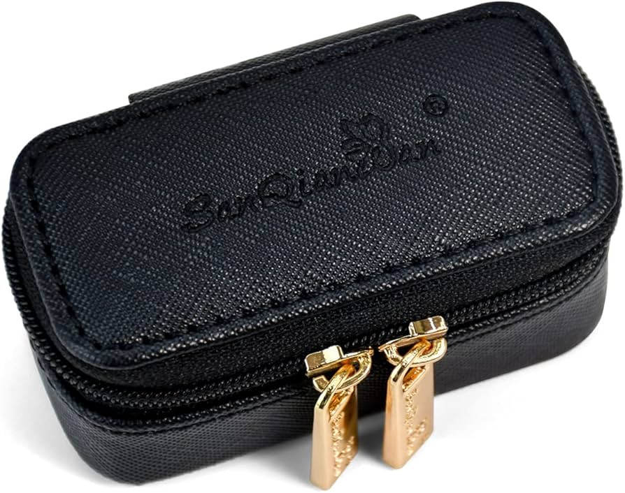 SANQIANWAN Luxury Mini Travel Ring Box for Women,Portable Leather jewelry Case Organizer for Ring... | Amazon (US)