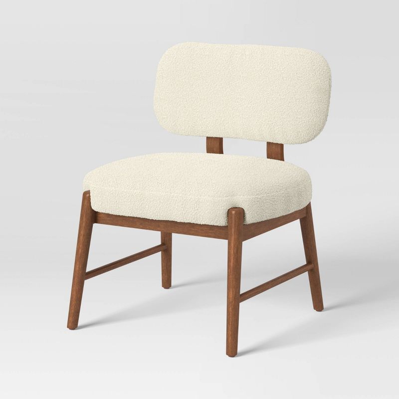 Citrine Shearling and Wood Accent Chair Cream - Threshold™ | Target