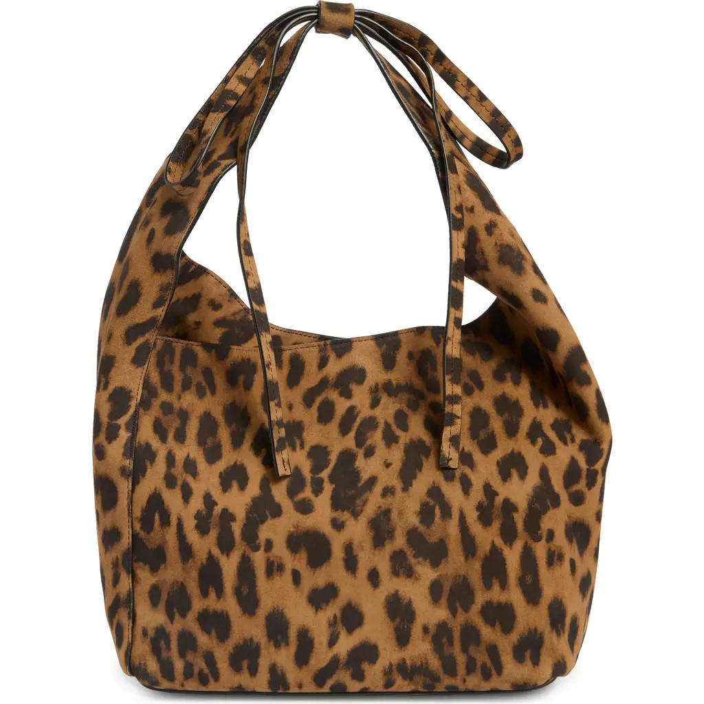 Reformation Small Vittoria Leather Tote in Leopard Suede at Nordstrom | Nordstrom