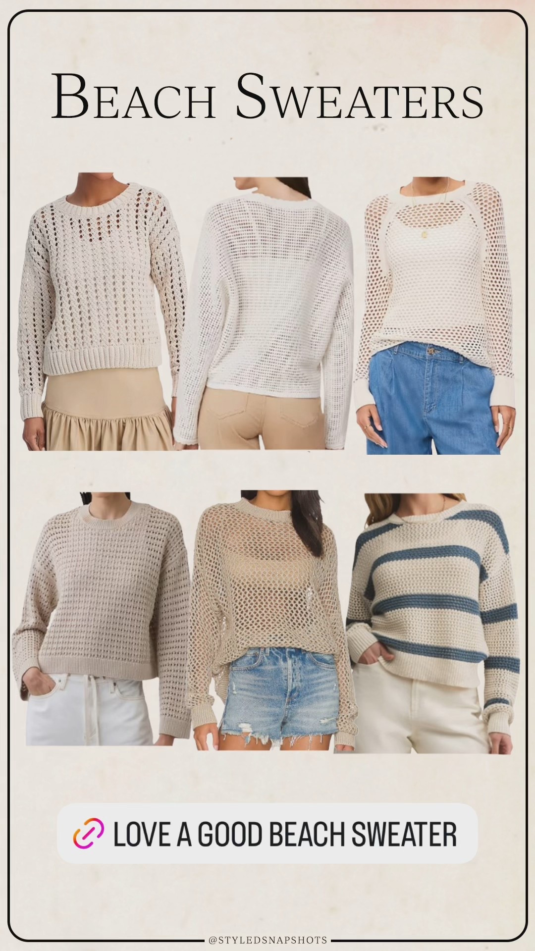 Open knit sweaters perfect for the beach 🏝️

beach sweater 