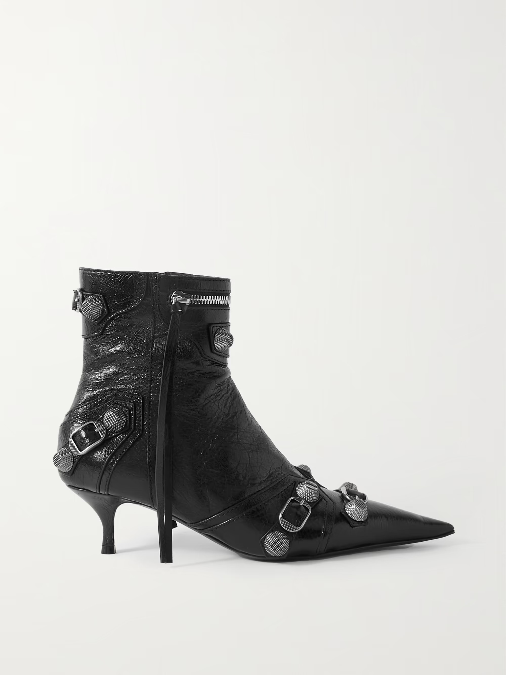 Le Cagole studded crinkled-leather ankle boot | NET-A-PORTER (US)