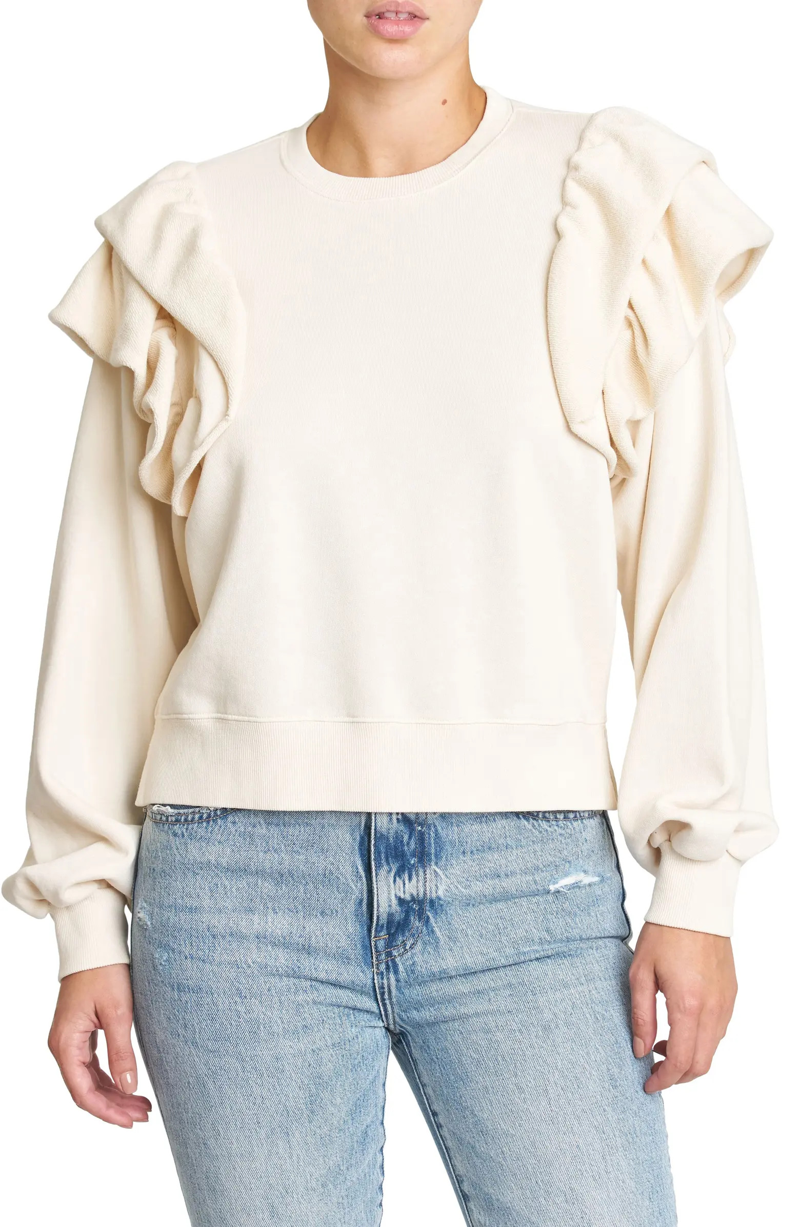 Pistola Dylan Ruffle Cotton Sweatshirt | Nordstrom | Nordstrom