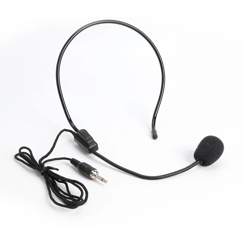 husxh Head Mounted Headset Microphone 3.5mm Wired Mini Condenser Mic for Loud Speaker | Walmart (US)