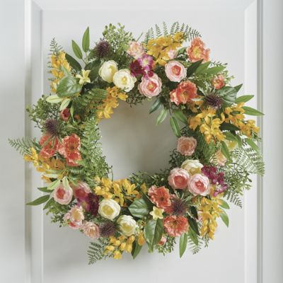 Rustic Floral Wreath, 24" | Grandin Road