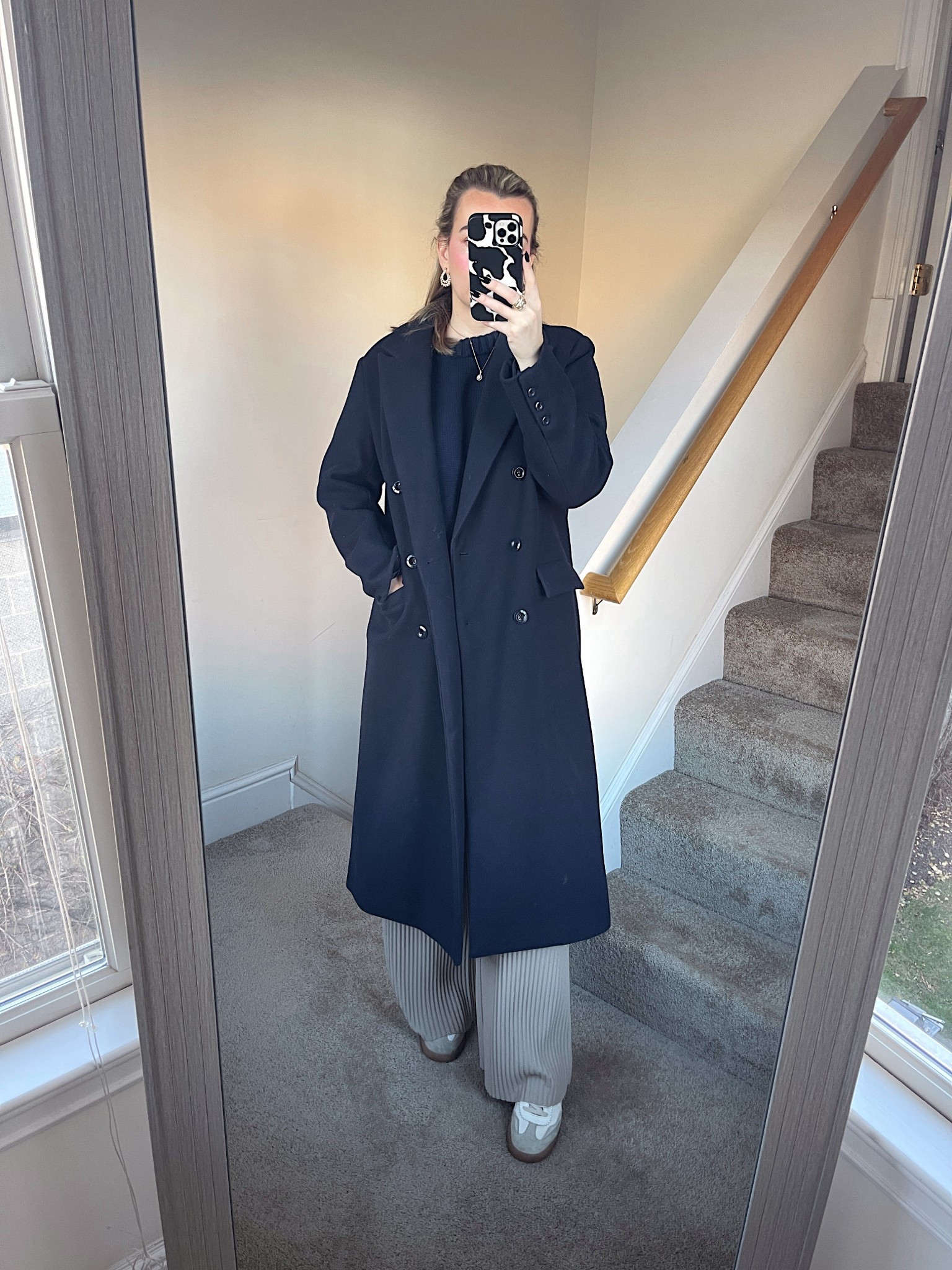 Office outfit today! Wearing a Walmart coat, gap sweater in medium, Aritzia pants in medium and dolce vita sneakers. 

#LTKFindsUnder50 #LTKWorkwear #LTKFindsUnder100