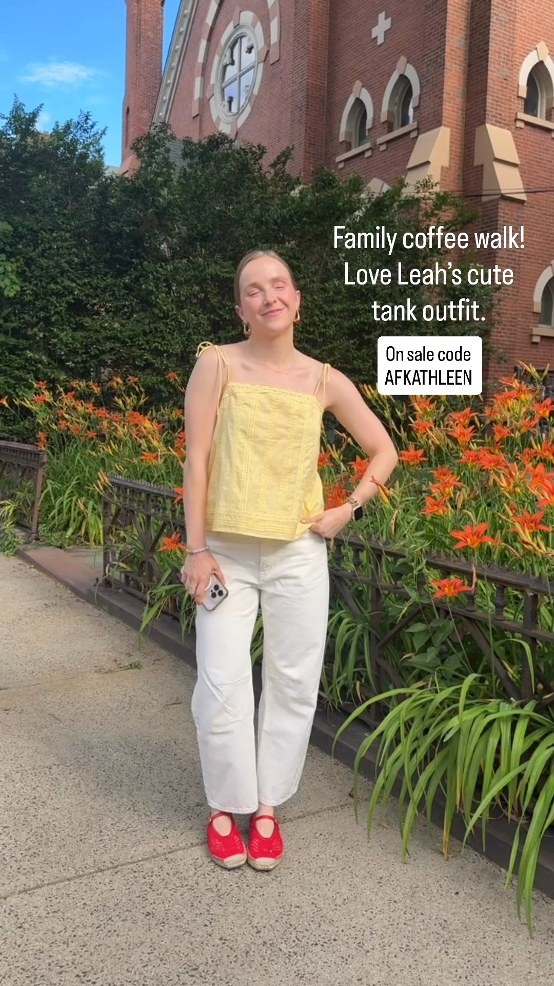 Comfy summer outfit. Xs tank. Use code AFKATHLEEN for 15% off. Jeans are 25. Shoes size 7 size up if between

#LTKSaleAlert #LTKSeasonal