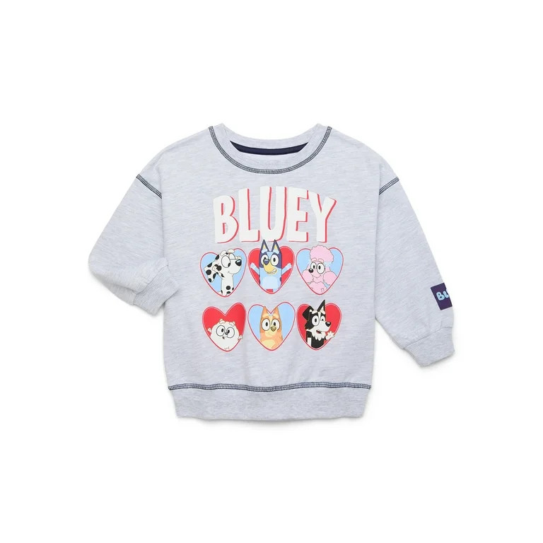 Bluey Toddler Valentine's Day Graphic Tee with Long Sleeves, Sizes 12M-5T | Walmart (US)