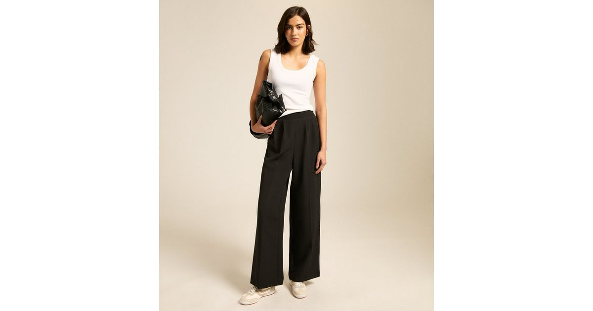 Black Elasticated Wide Leg Trousers | New Look | New Look (UK)