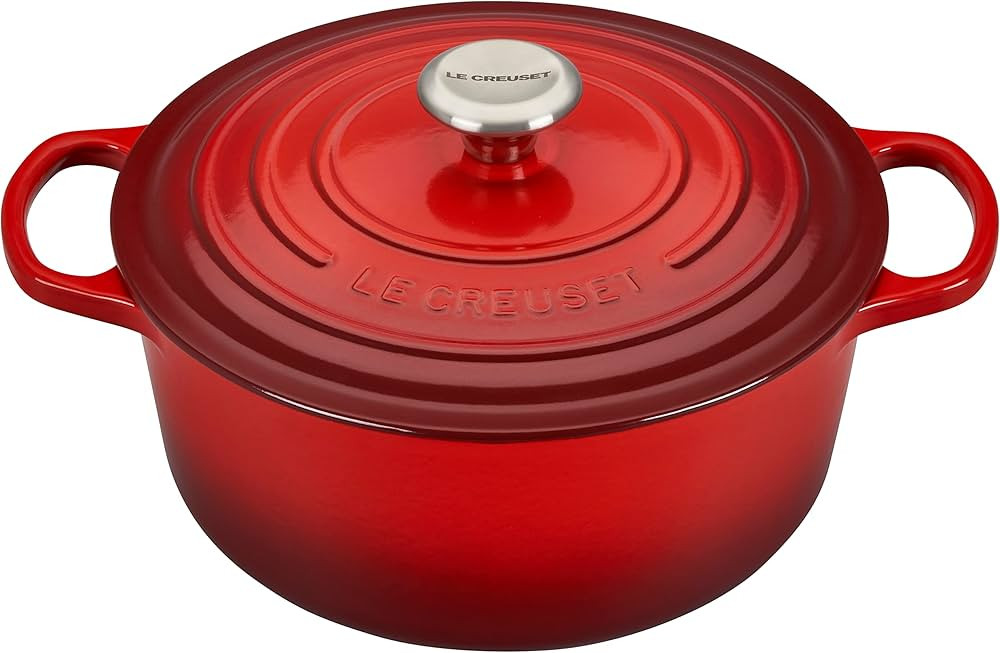 Le Creuset Enameled Cast Iron Signature Round Dutch Oven, 5.5 qt., Cerise | Amazon (US)