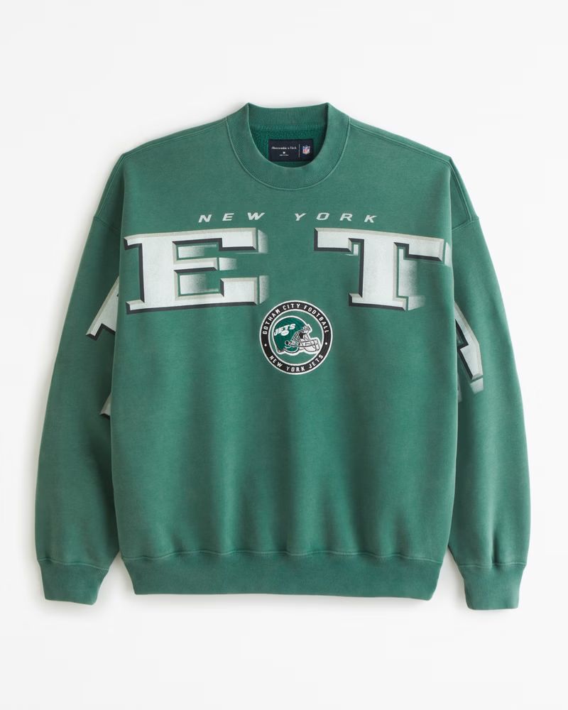 New York Jets Graphic Crew Sweatshirt | Abercrombie & Fitch (US)