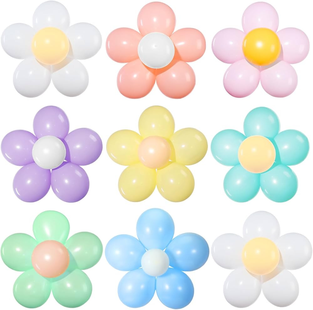 27 Set Daisy Flower Balloons DIY Kit Latex Balloon Daisy Party Decorations 10 Inch Groovy Retro H... | Amazon (US)