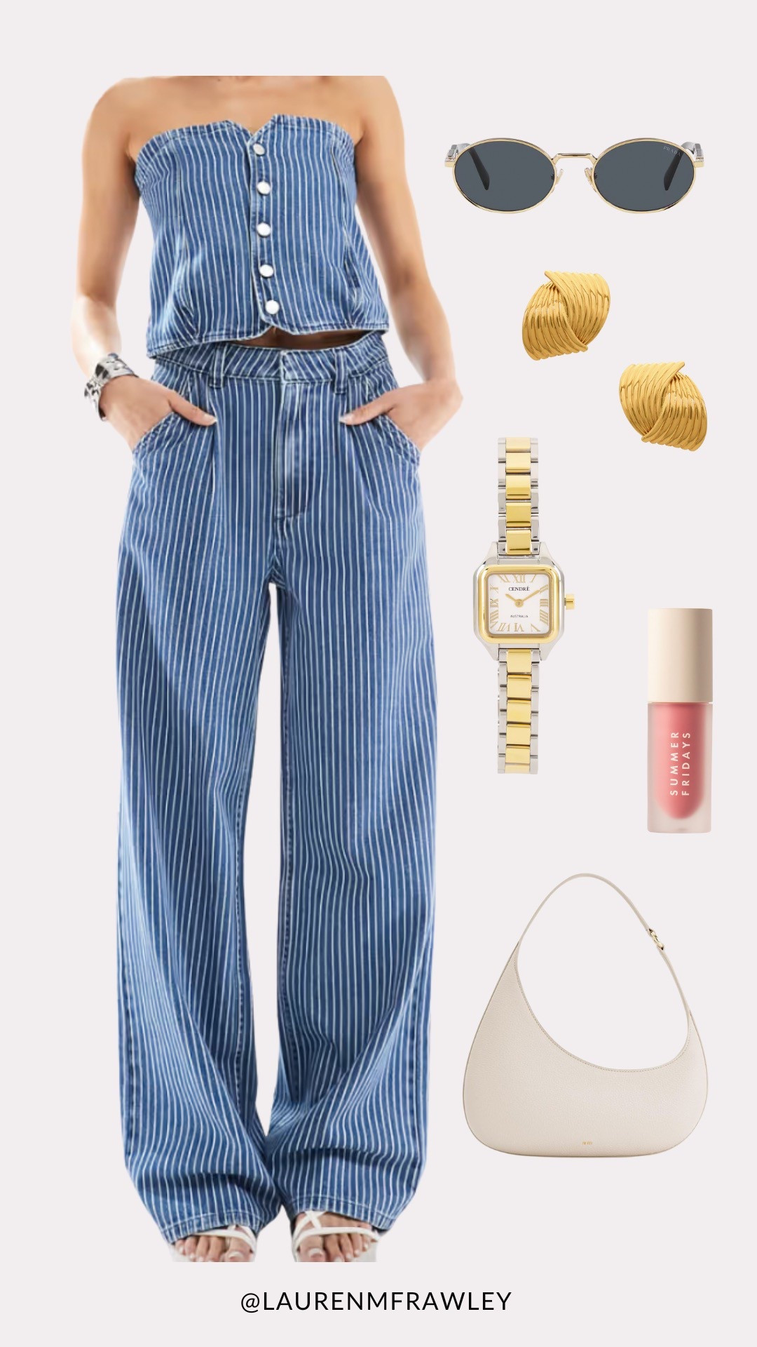 Pinstripe set of my dreams 🫶🏼 #denimondenim 

#LTKSeasonal #LTKFindsUnder100 #LTKStyleTip