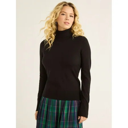 Free Assembly Women’s Cozy Yarn Classic Turtleneck Sweater with Long Sleeves Lightweight Size X... | Walmart (US)