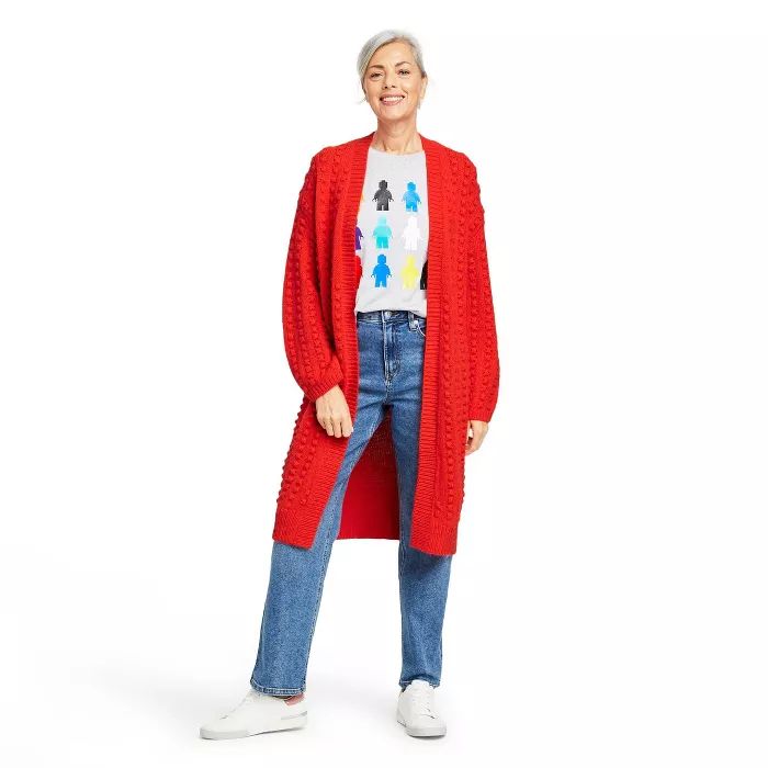 Women's Textured Cardigan - LEGO® Collection x Target Red | Target