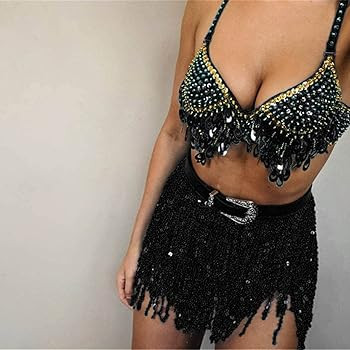 Bufenia Women's Belly Dance Hip Skirt Tassel Sequins Hip Scarf Strappy Wrap Rave Skirts Halloween... | Amazon (UK)