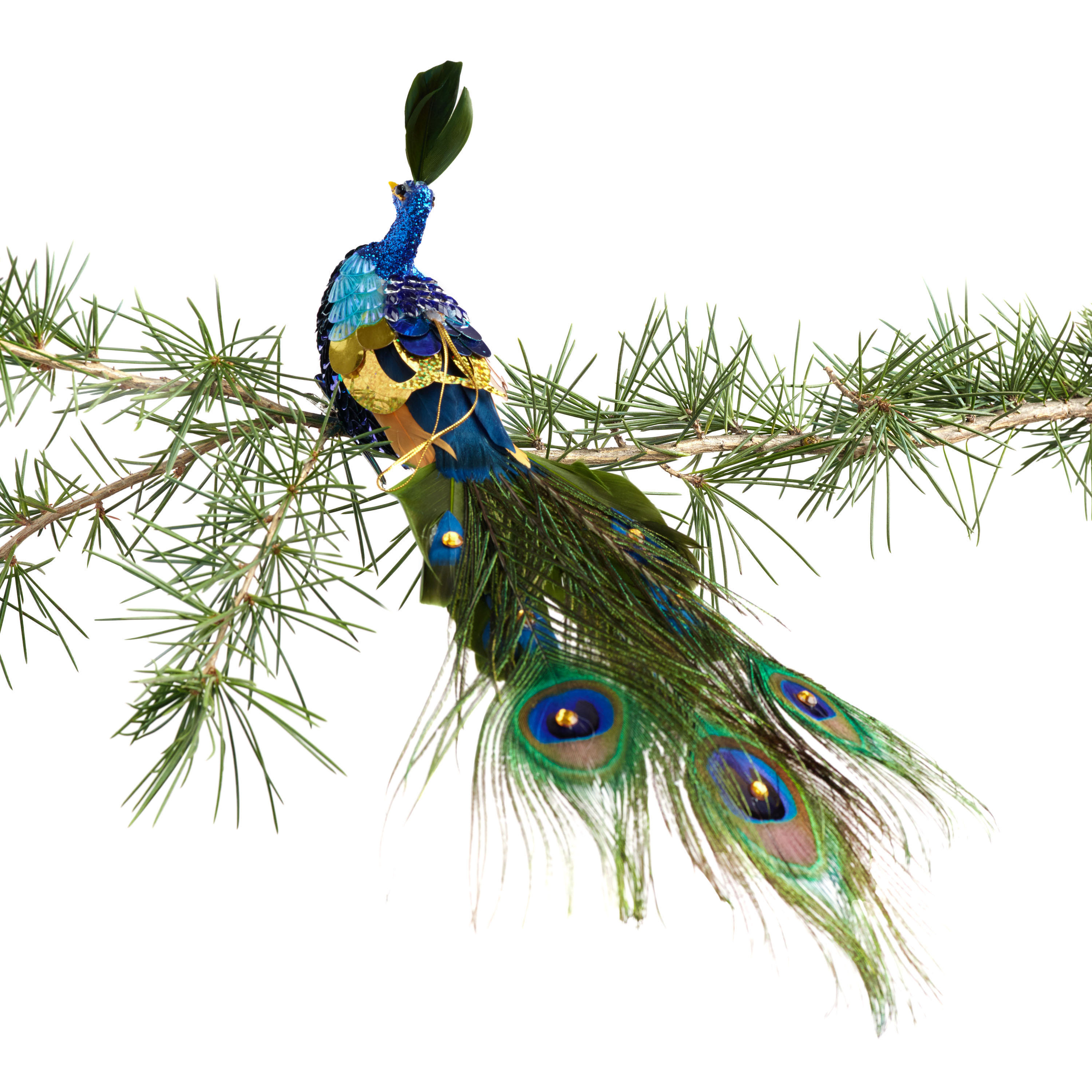 Sequin and Feather Peacock Ornament | World Market