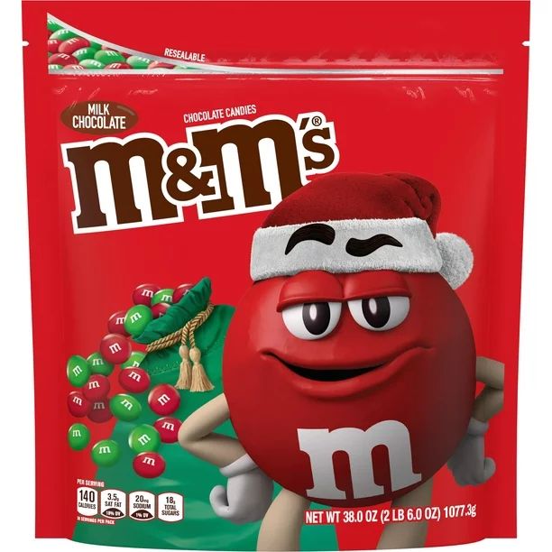M&M's Christmas Stocking Stuffer Milk Chocolate Candy - 38 oz Bag - Walmart.com | Walmart (US)