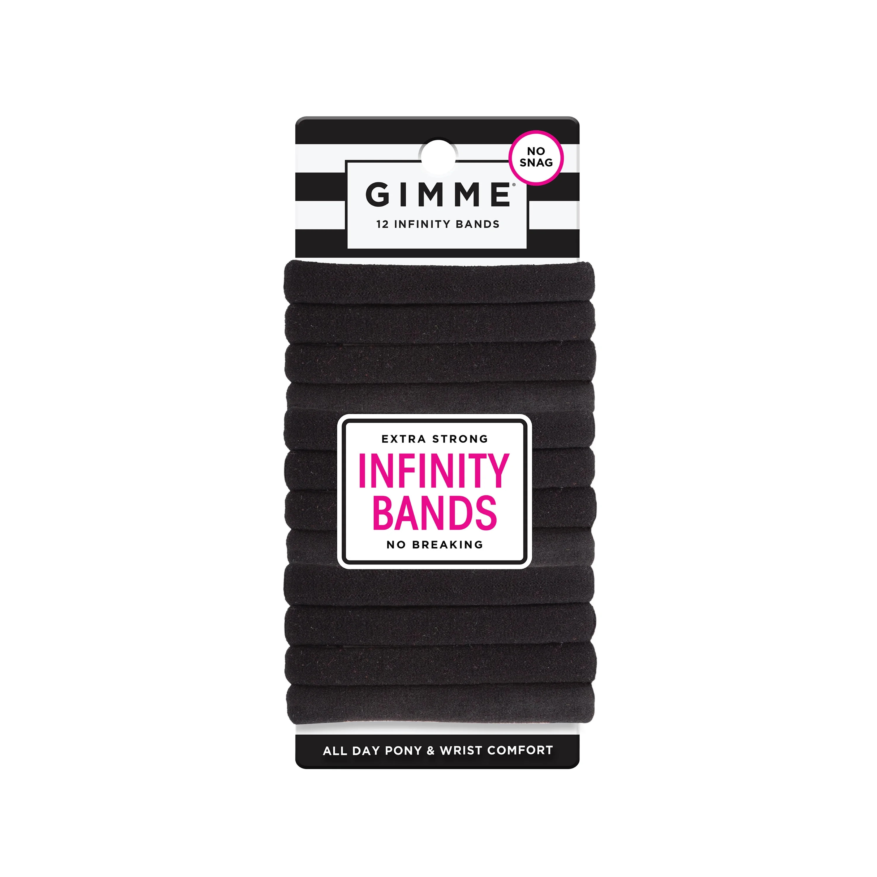 Gimme Medium Fit Ponytail Holder Hair Tie, Black, 12 Ct | Walmart (US)