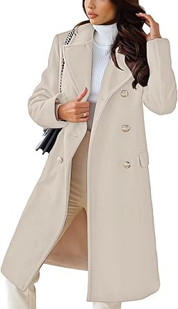 CHARTOU Women's Winter Jacket Double-Breasted Wool Blend Warm Long Trench Coat | Amazon (US)