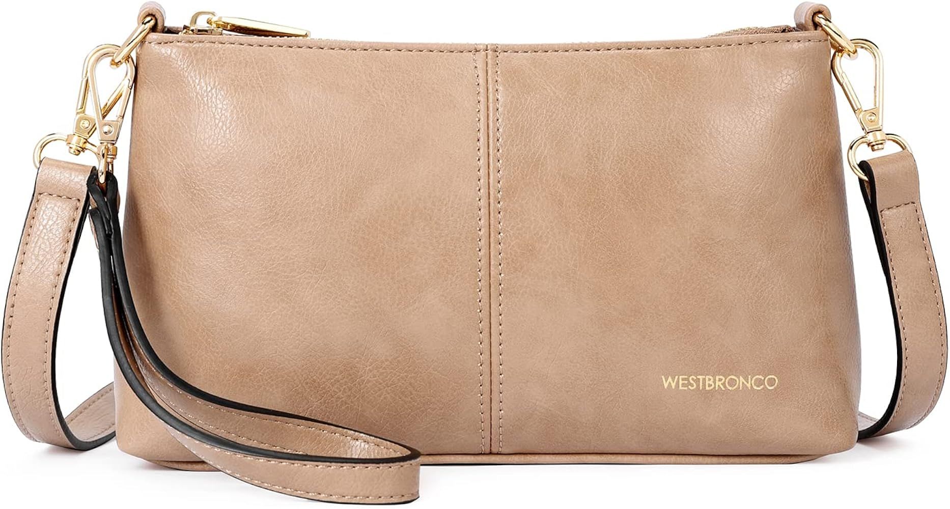 WESTBRONCO Small Crossbody Bag for Women Vegan Leather Wallet Purses Satchel Shoulder Bags Wristl... | Amazon (US)