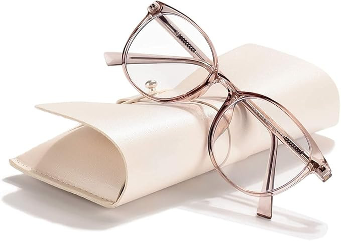 FONHCOO Blue Light Blocking Glasses Women Men Computer Eyeglasses,TR90 Fashion Round Transparent ... | Amazon (US)