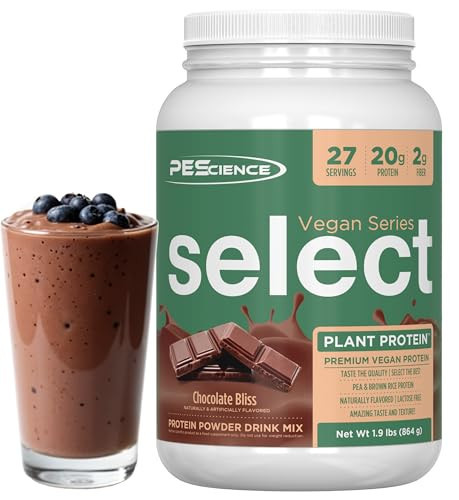 PEScience Select Vegan Protein Powder, Plant Based Protein Powder, Amazing Taste, Smooth Texture, Pea and Brown Rice Blend, Dairy Free, Lactose Free, Gluten Free - Chocolate Bliss, 27 Servings | Amazon (US)