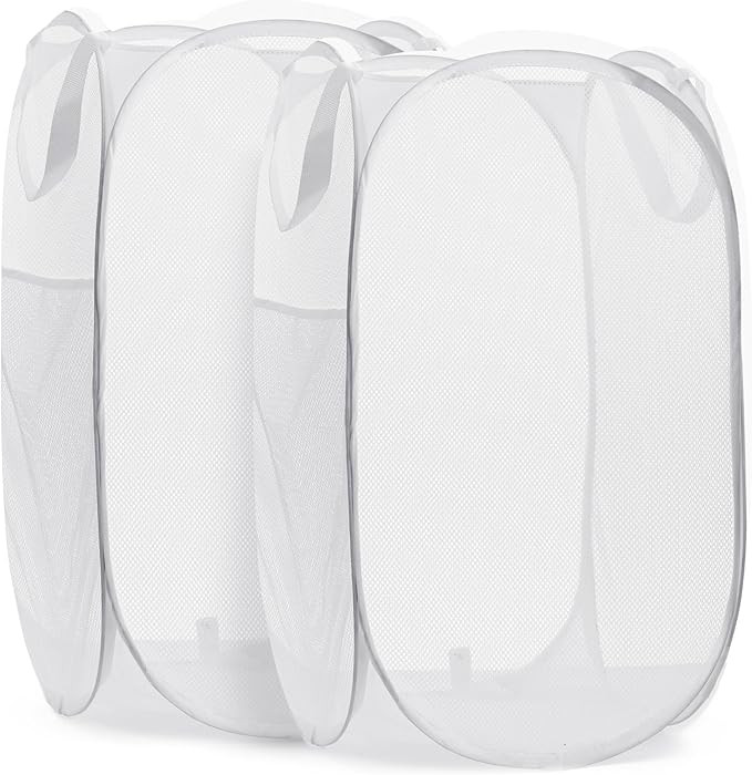 Handy Laundry Collapsible Mesh Pop Up Hamper with Wide Opening and Side Pocket – Breathable, St... | Amazon (US)