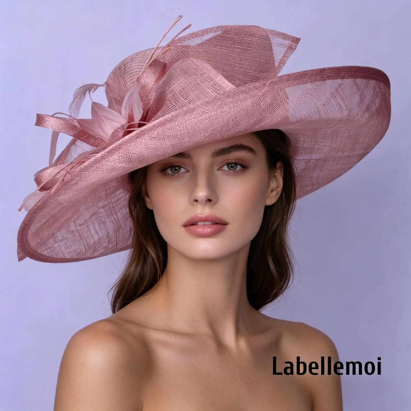 Blush Pink Sinamay Derby Hat, Hot Pink Feather Flower,wedding Races Church - Etsy | Etsy (Global)