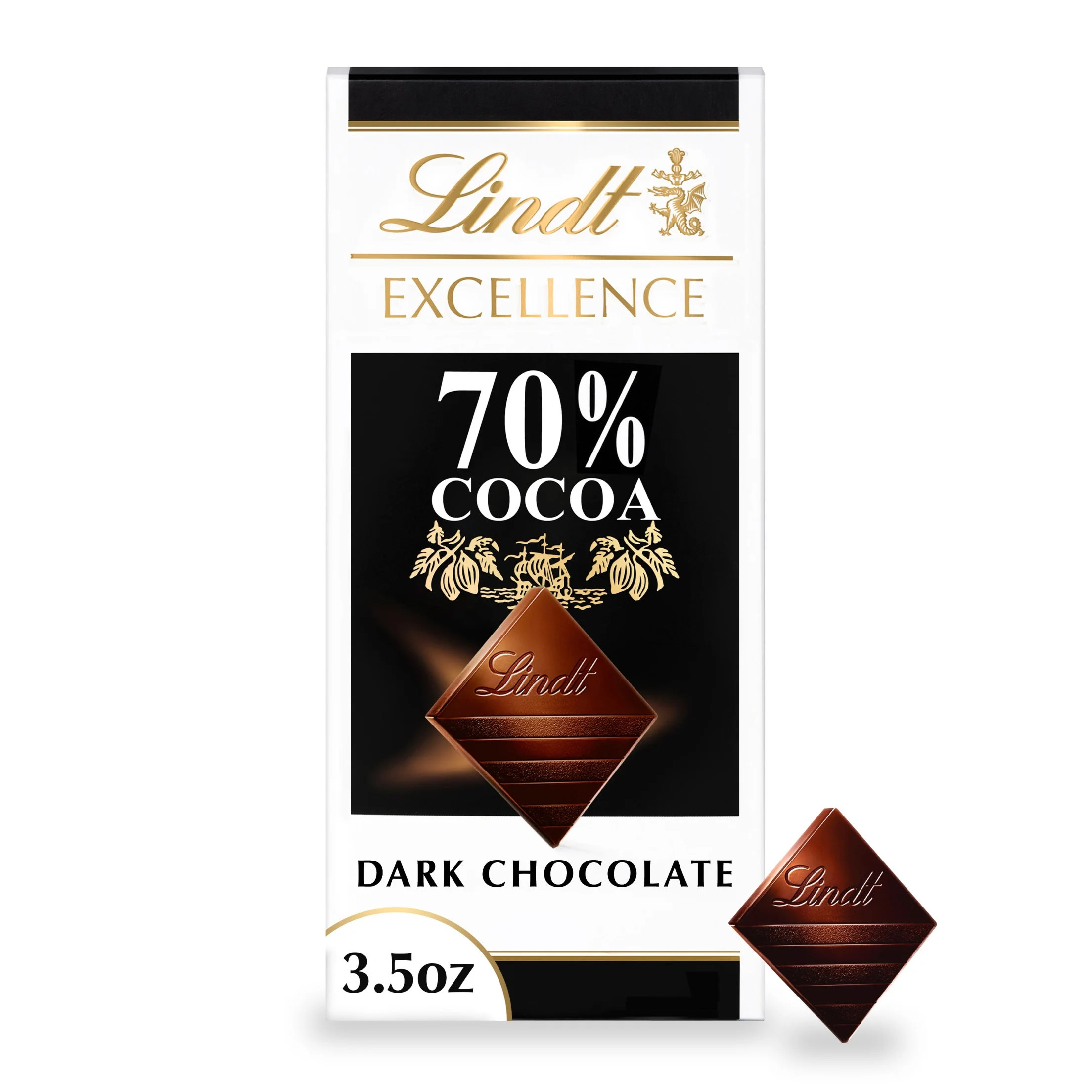 Lindt Excellence, Dark Chocolate, 70% Cocoa, Candy Bar, 3.5 oz, Bar | Walmart (US)