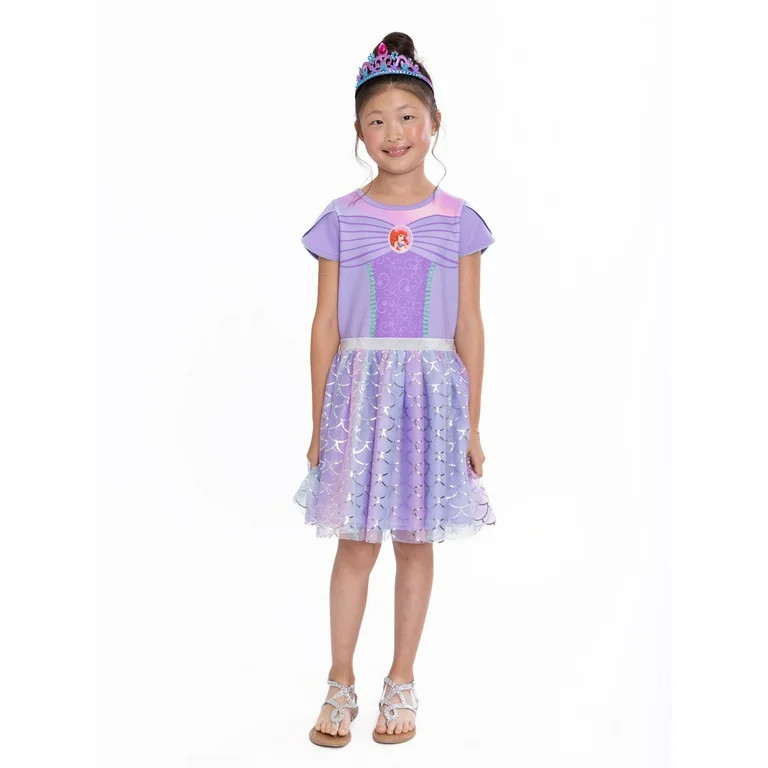 Disney Princess Girls The Little Mermaid Cosplay Dress, Sizes 4-16 | Walmart (US)