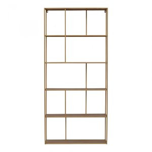 Moe's Home Kitana 5 Shelf Metal Bookcase in Gold | Cymax