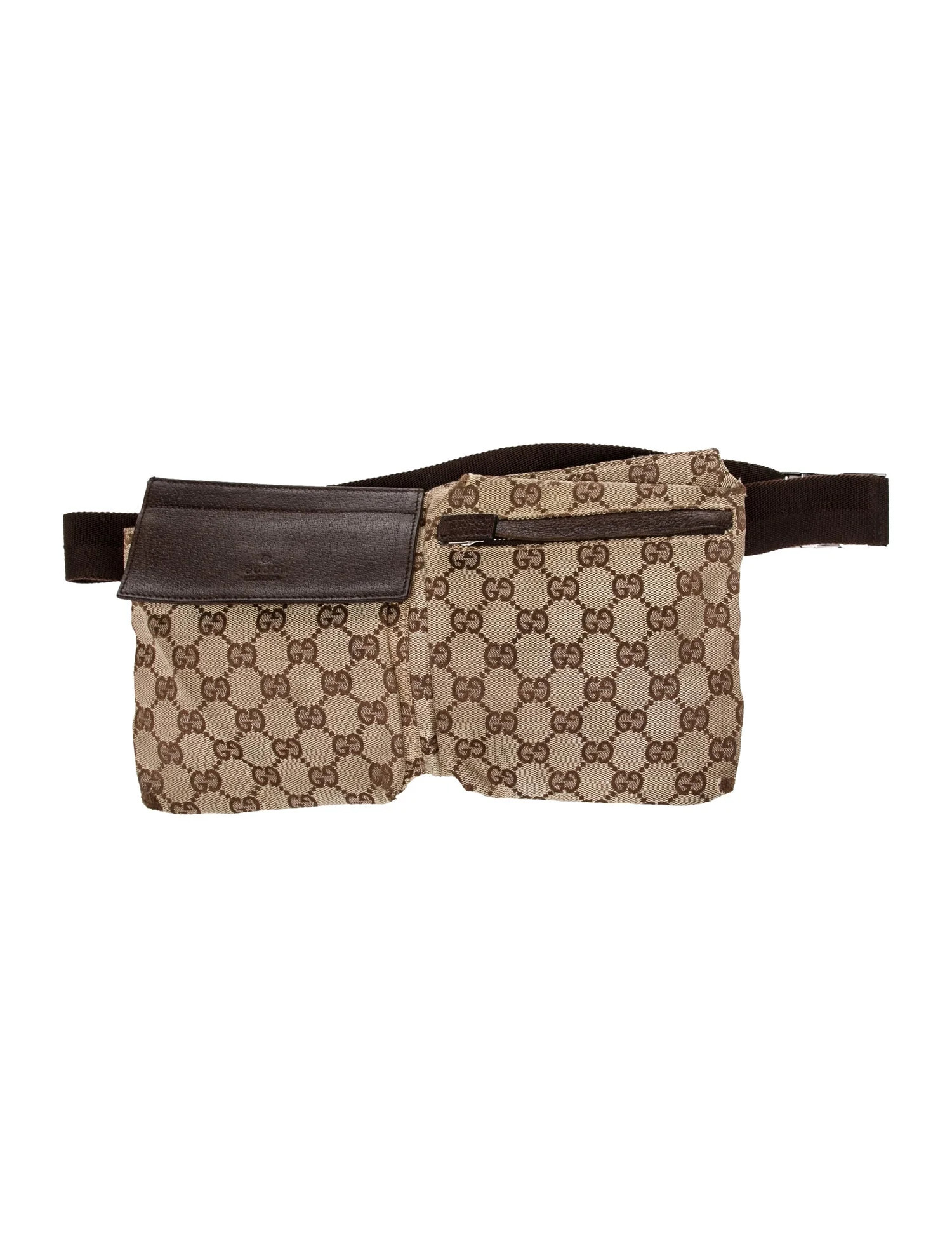 GG Canvas Double Pocket Belt Bag | The RealReal