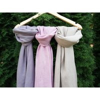 Pink Linen Scarf, Unisex Linen Scarf, Pure Scarf For Her, Boho Wrinkled Dusty Gift Him | Etsy (US)